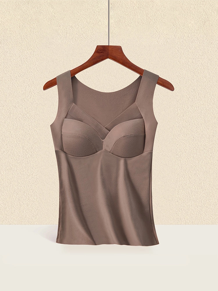 Seamless Fleece Thermal Underwear with Chest Pad