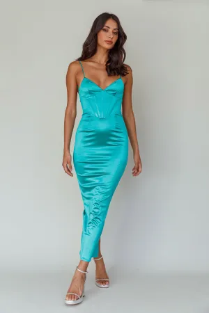 Seraya Lace-Up Back Dress Green