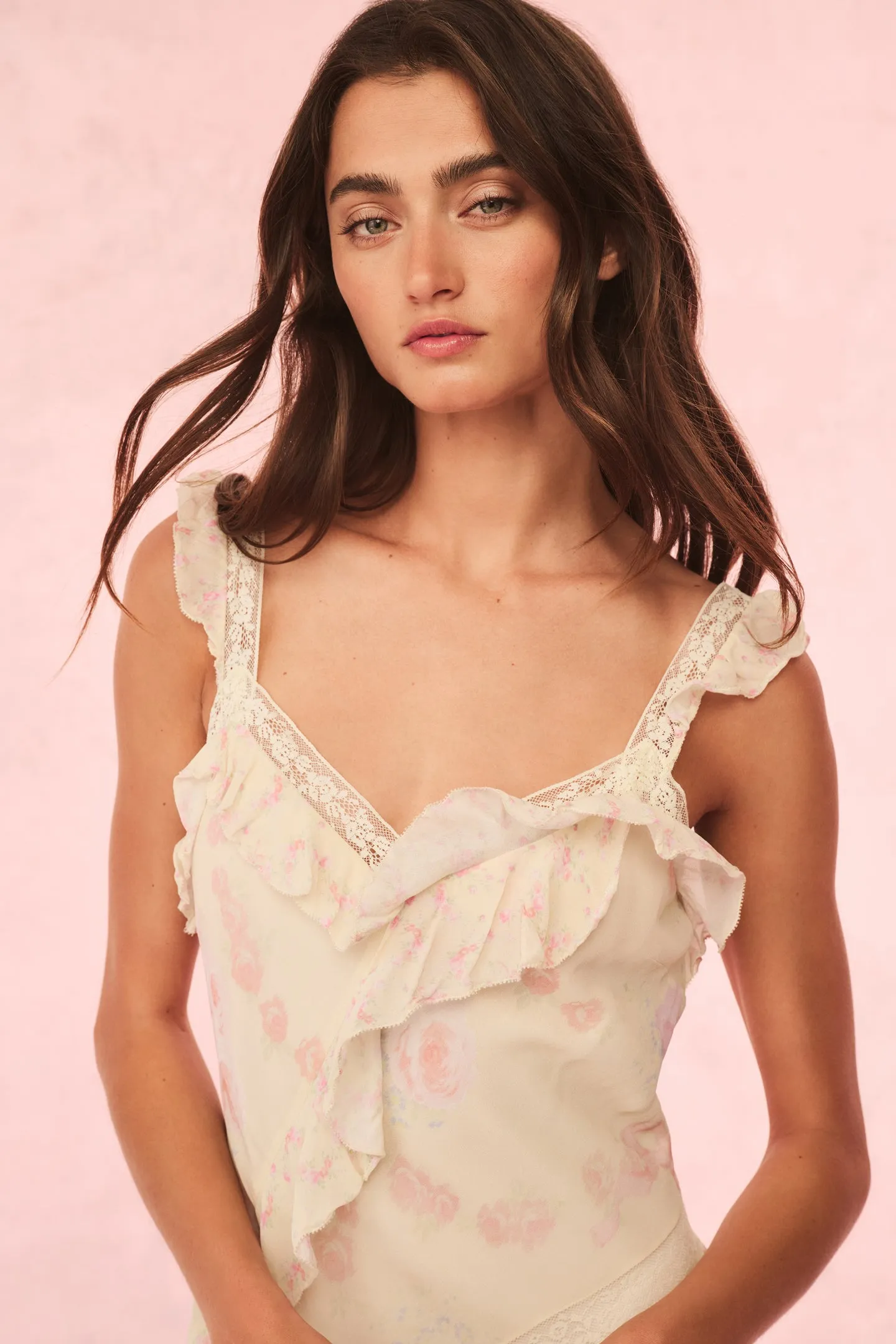 Serima Floral Ruffle Mini Dress