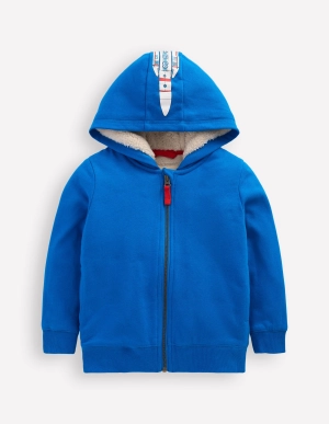 Shaggy-Lined Hoodie-Kingfisher Blue Rocket