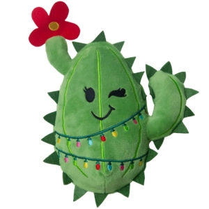 Snug Arooz Cactus with Christmas Lights Green Dog Toys