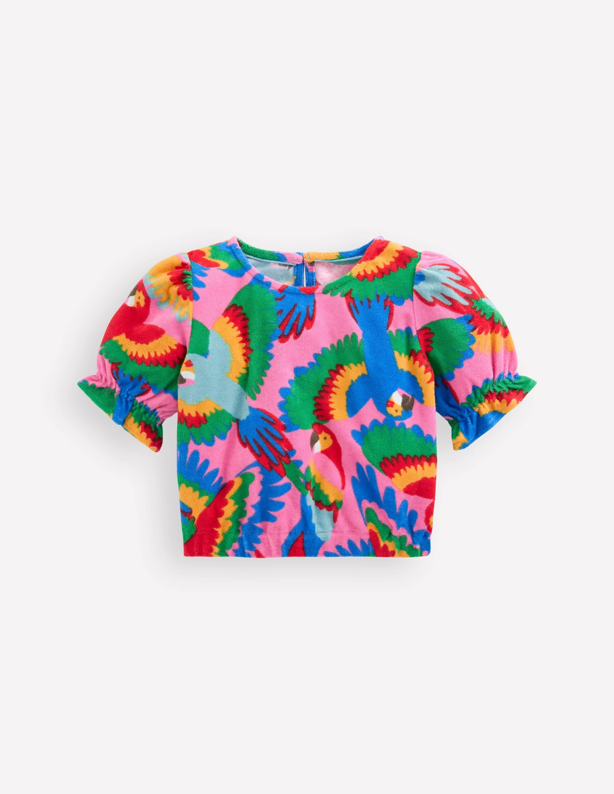 Towelling Top-Multi Rainbow Parrot