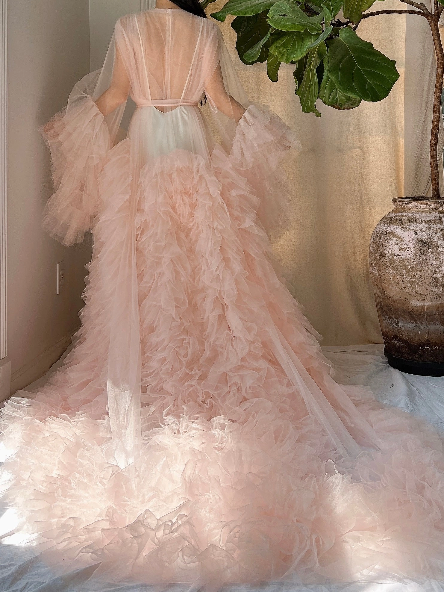 Tulle Ruffle Dressing Gown - OSFM