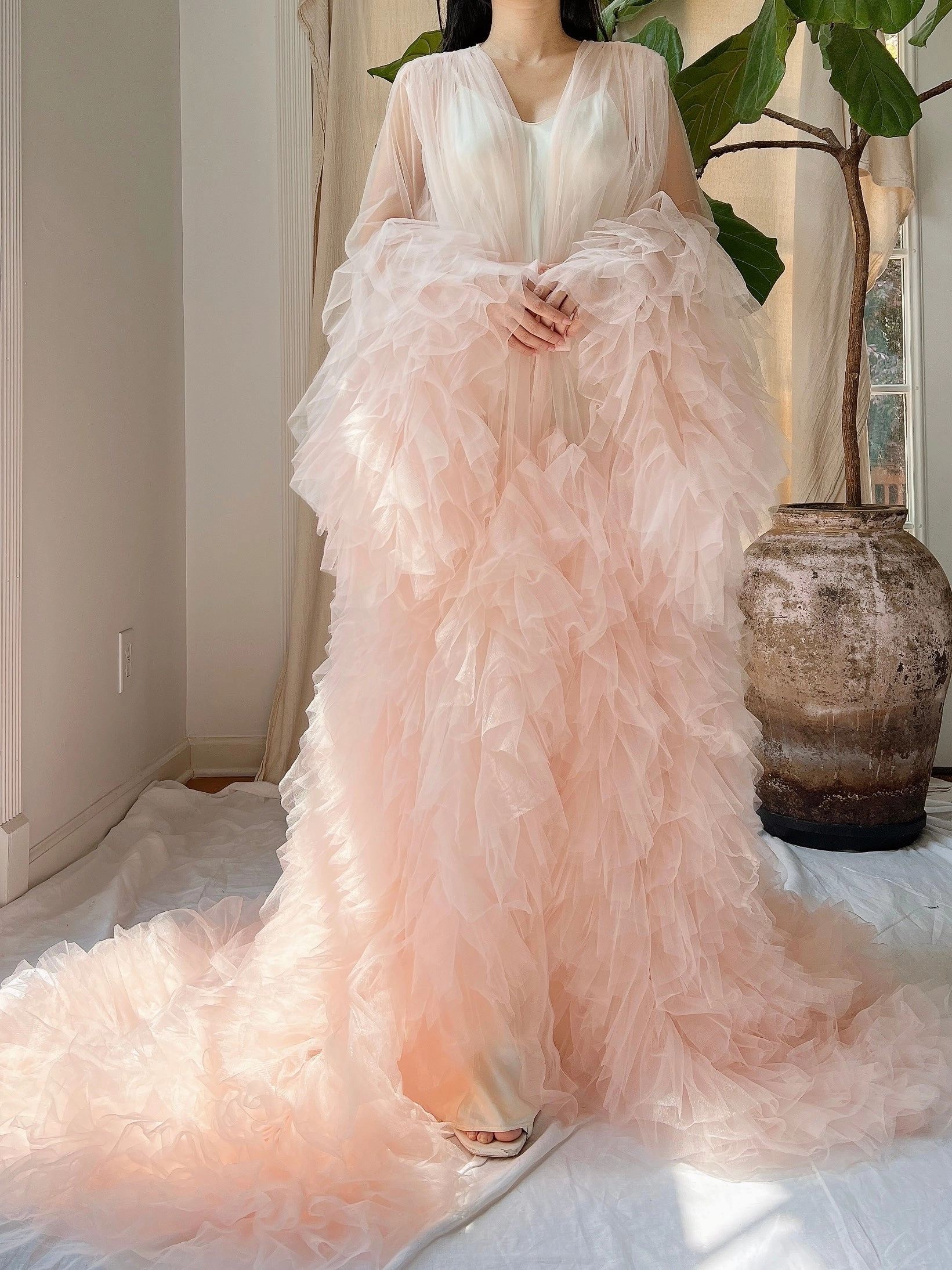 Tulle Ruffle Dressing Gown - OSFM