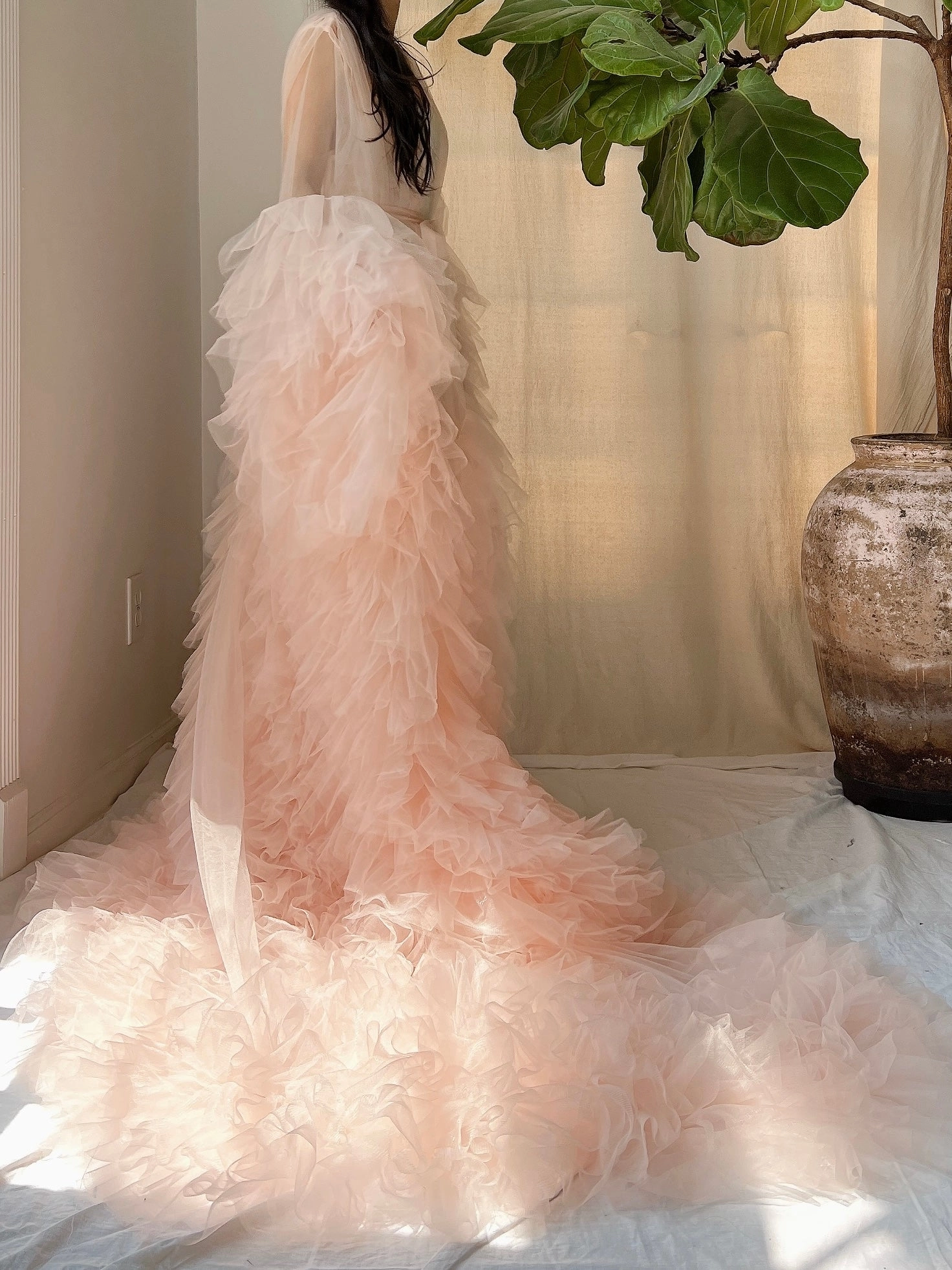 Tulle Ruffle Dressing Gown - OSFM