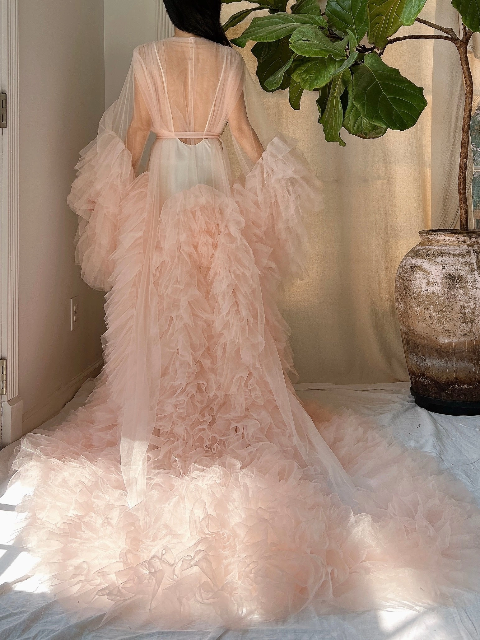 Tulle Ruffle Dressing Gown - OSFM