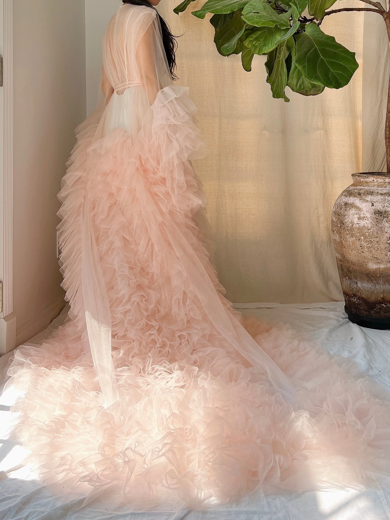 Tulle Ruffle Dressing Gown - OSFM