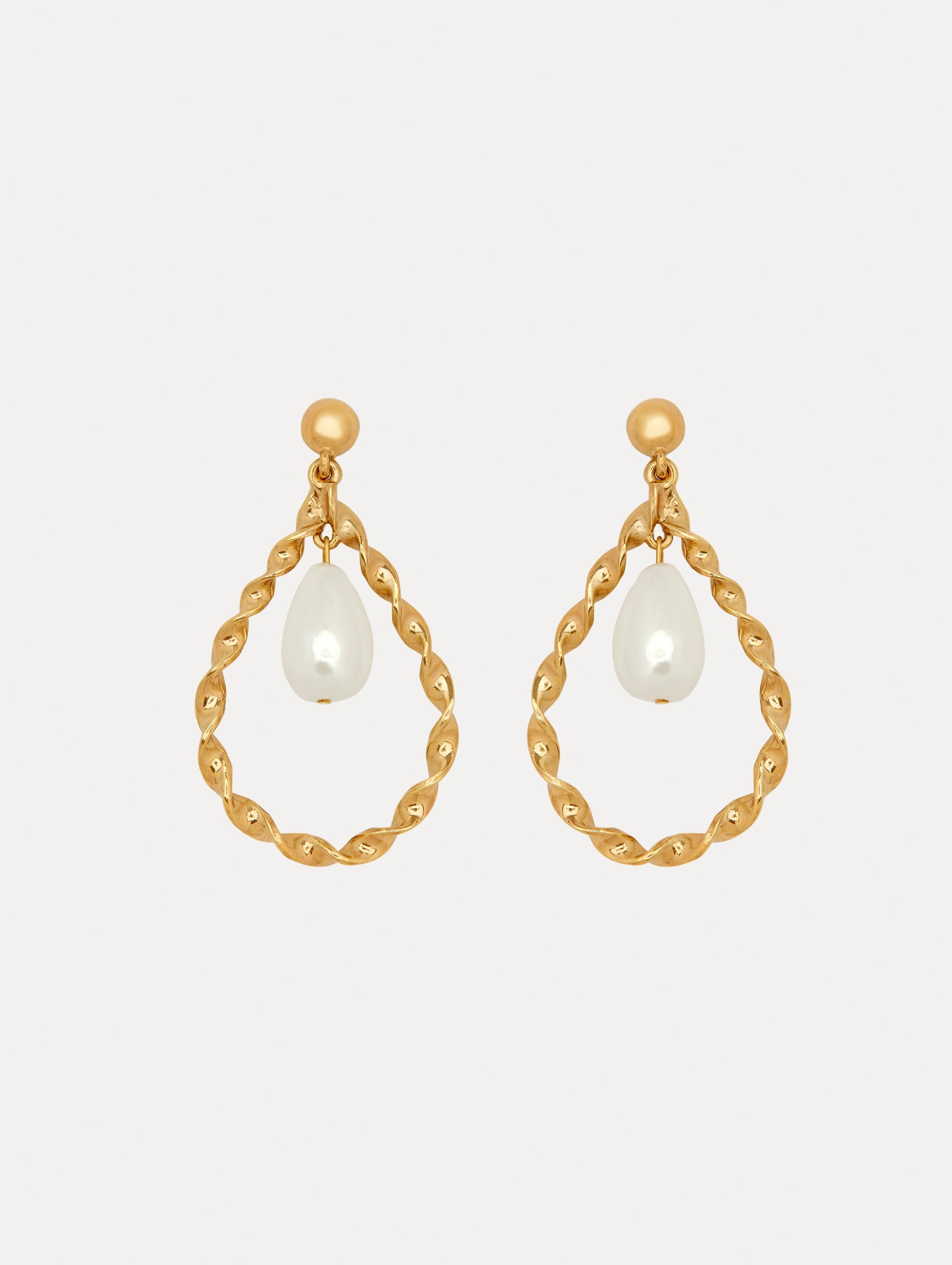 Twisted Pearl Drop Earrings