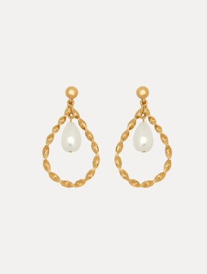 Twisted Pearl Drop Earrings