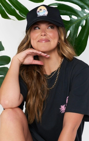 Venice Graphic Trucker Hat ~ Black