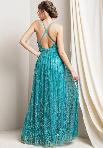 Venus Sparkly Dress in Turquoise