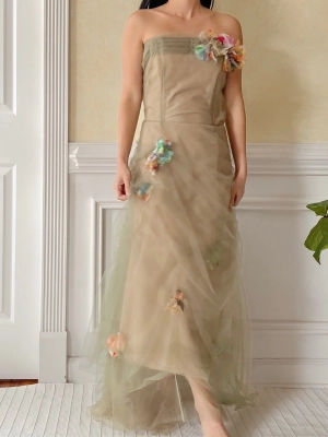 Vintage Carol Peretz Tulle Corset Dress - M
