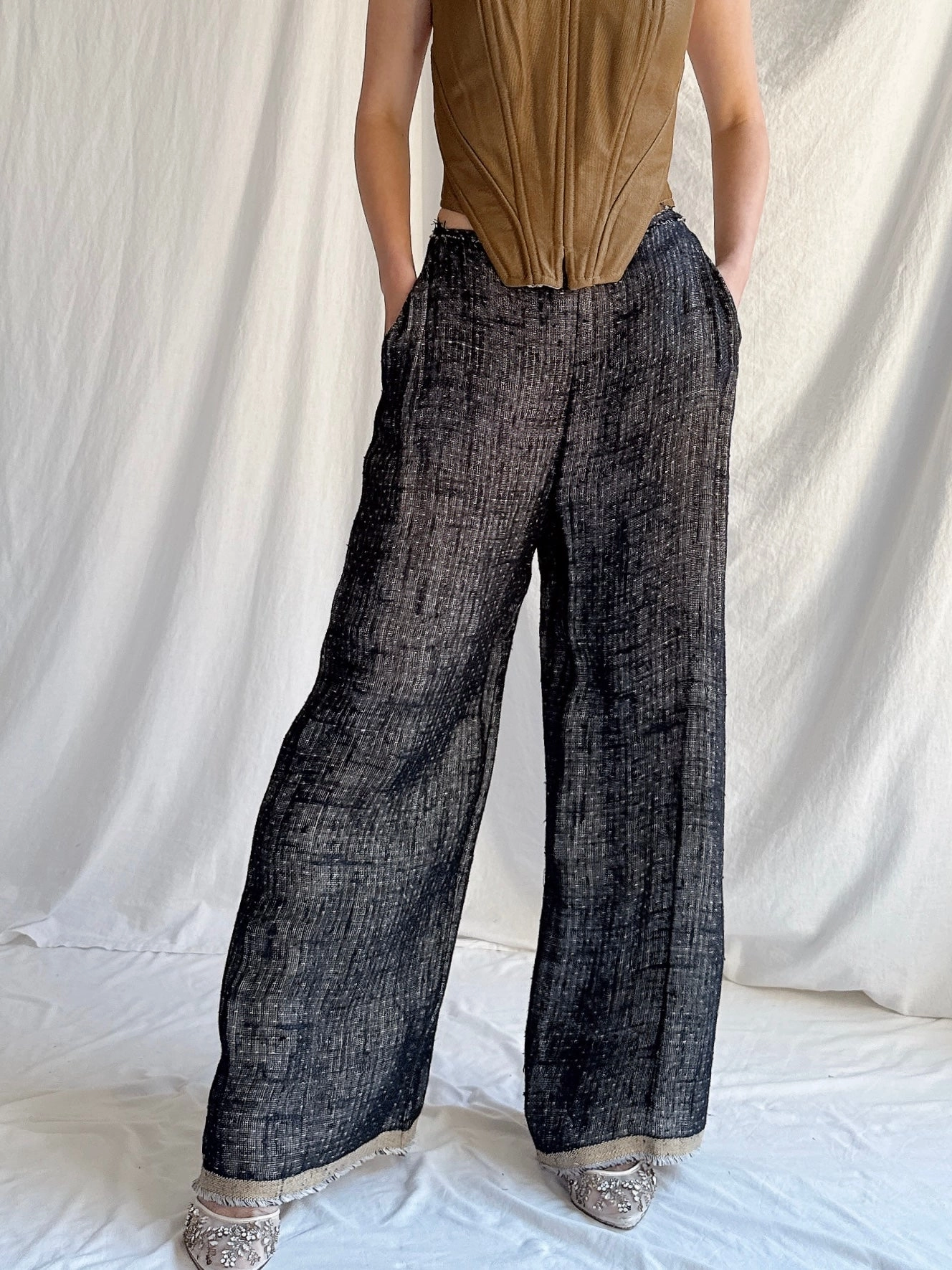 Vintage Hans de Foer Linen/Silk Trousers - EU 42