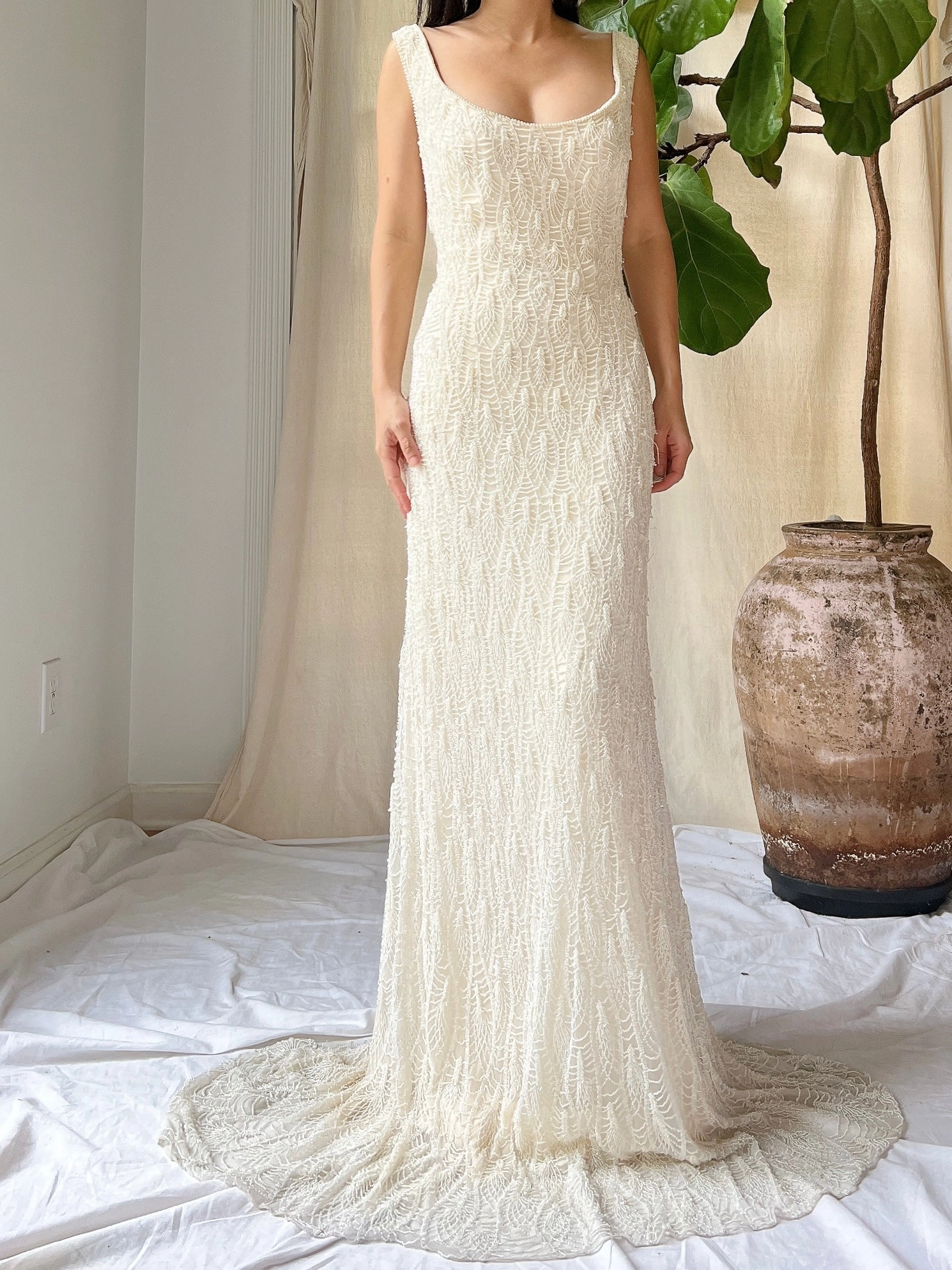 Vintage Heavily Beaded Stephen Yearick Gown - M/8