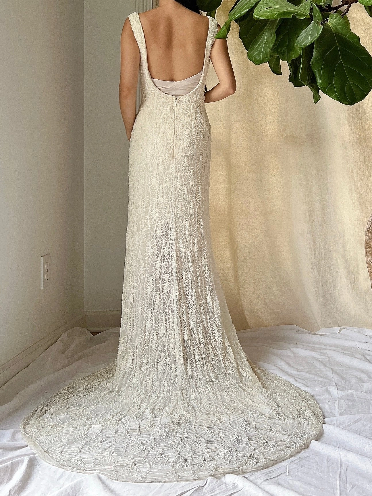 Vintage Heavily Beaded Stephen Yearick Gown - M/8