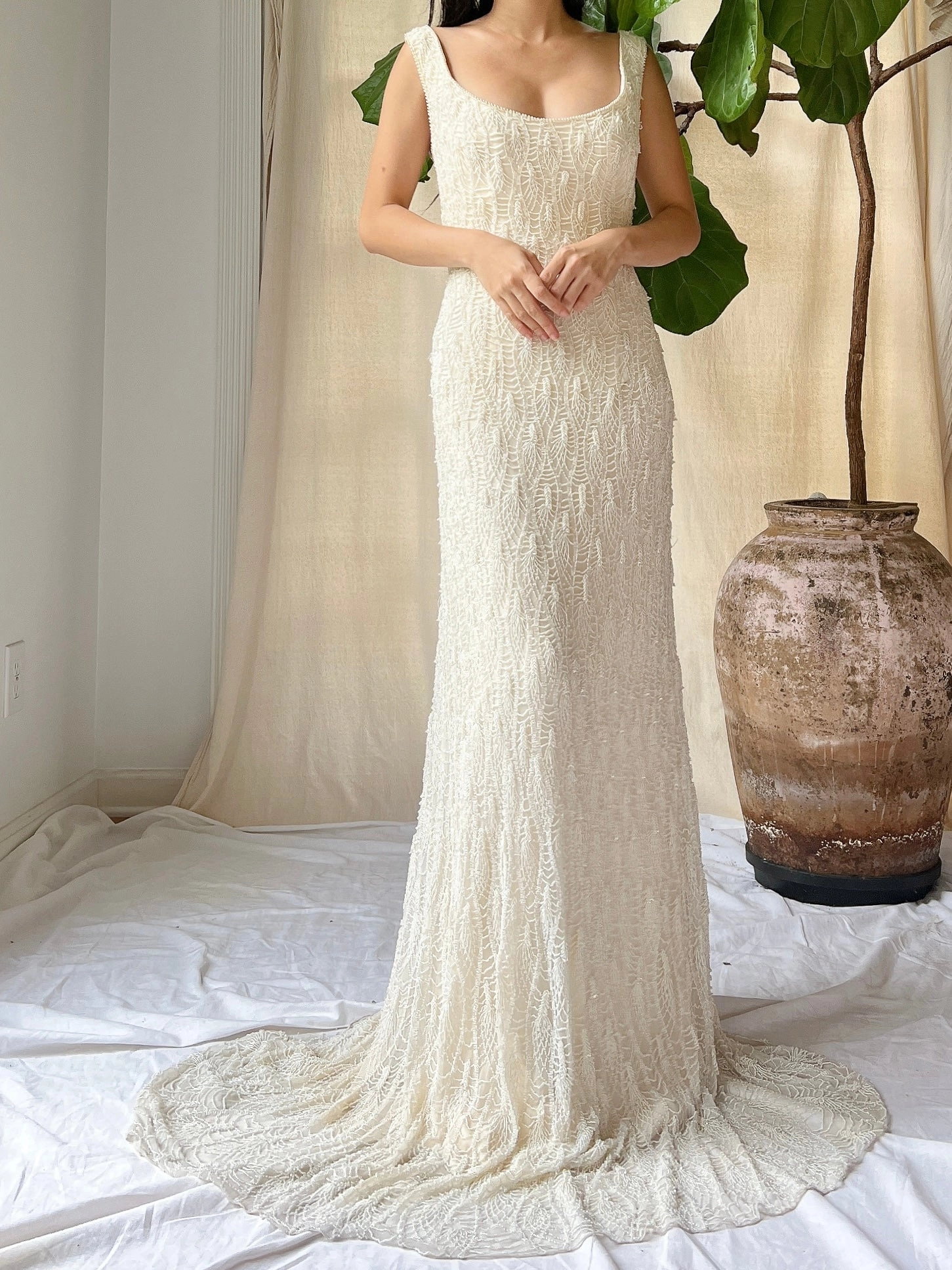 Vintage Heavily Beaded Stephen Yearick Gown - M/8