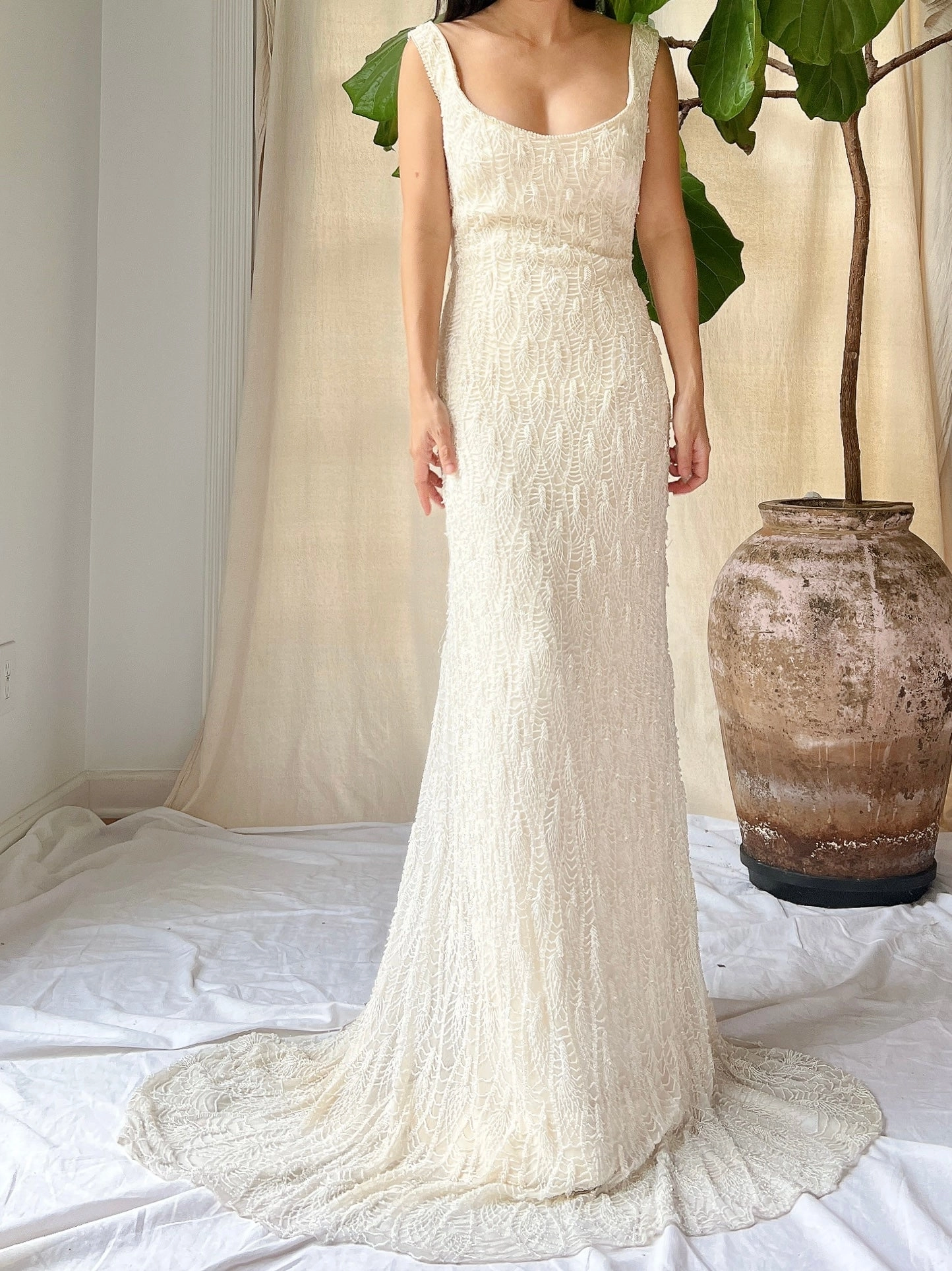 Vintage Heavily Beaded Stephen Yearick Gown - M/8