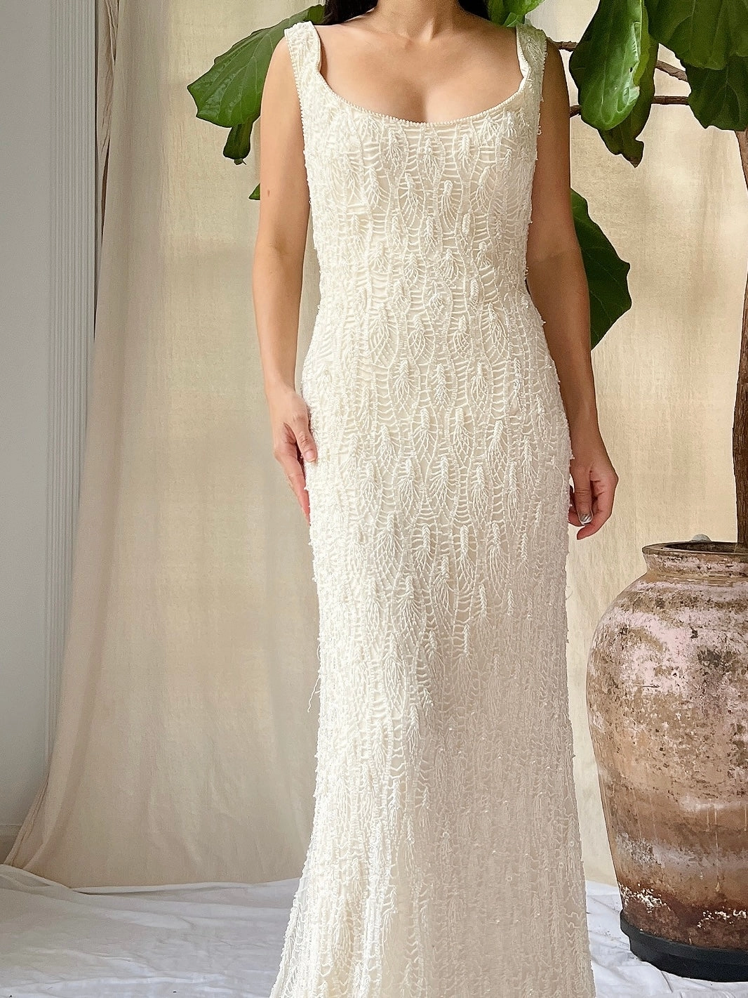 Vintage Heavily Beaded Stephen Yearick Gown - M/8