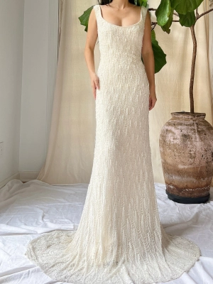 Vintage Heavily Beaded Stephen Yearick Gown - M/8