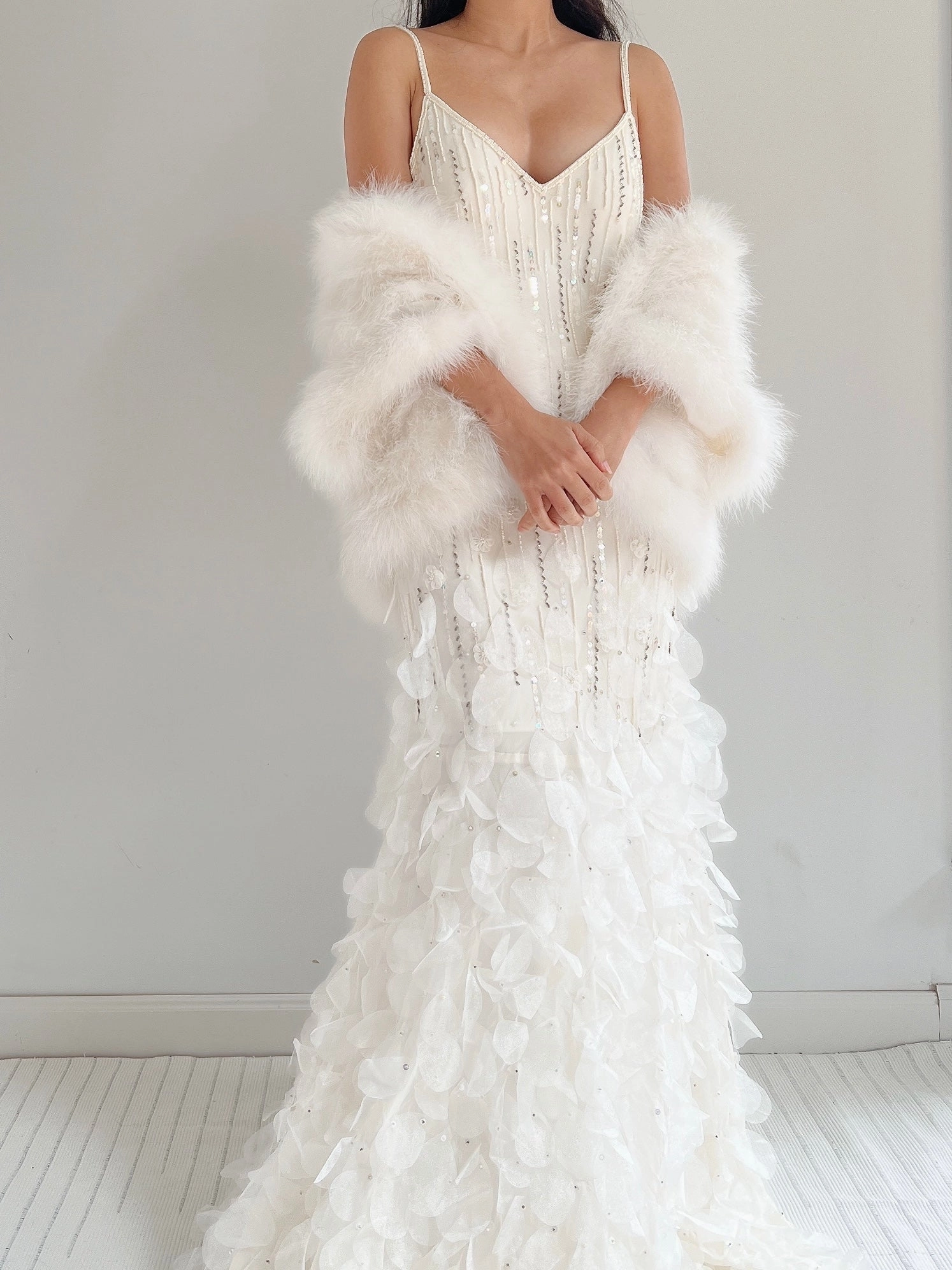 Vintage Marabou Feather Vest - OSFM