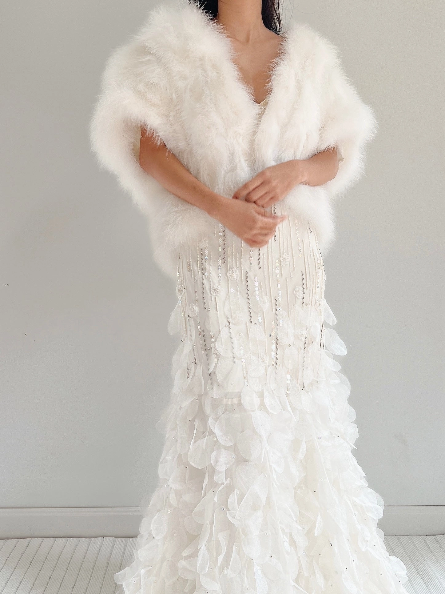 Vintage Marabou Feather Vest - OSFM