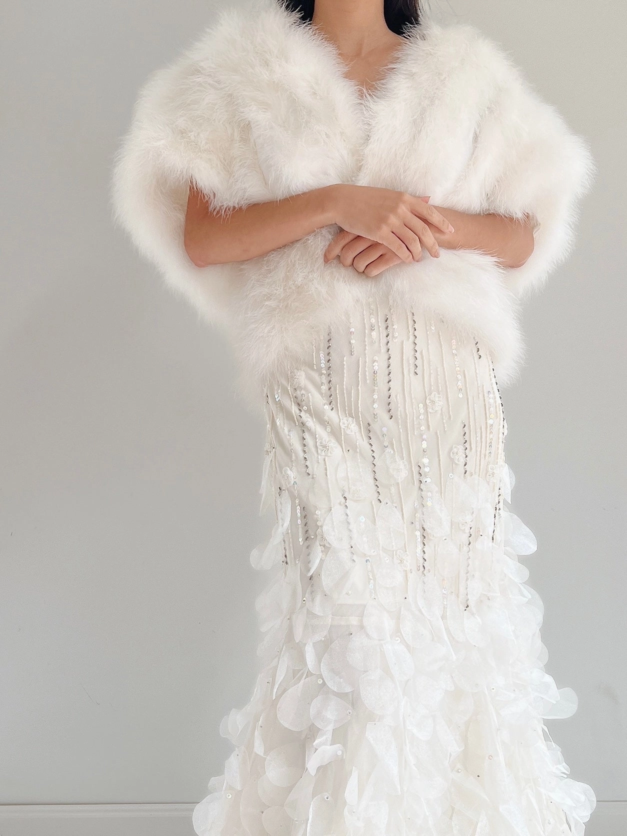 Vintage Marabou Feather Vest - OSFM