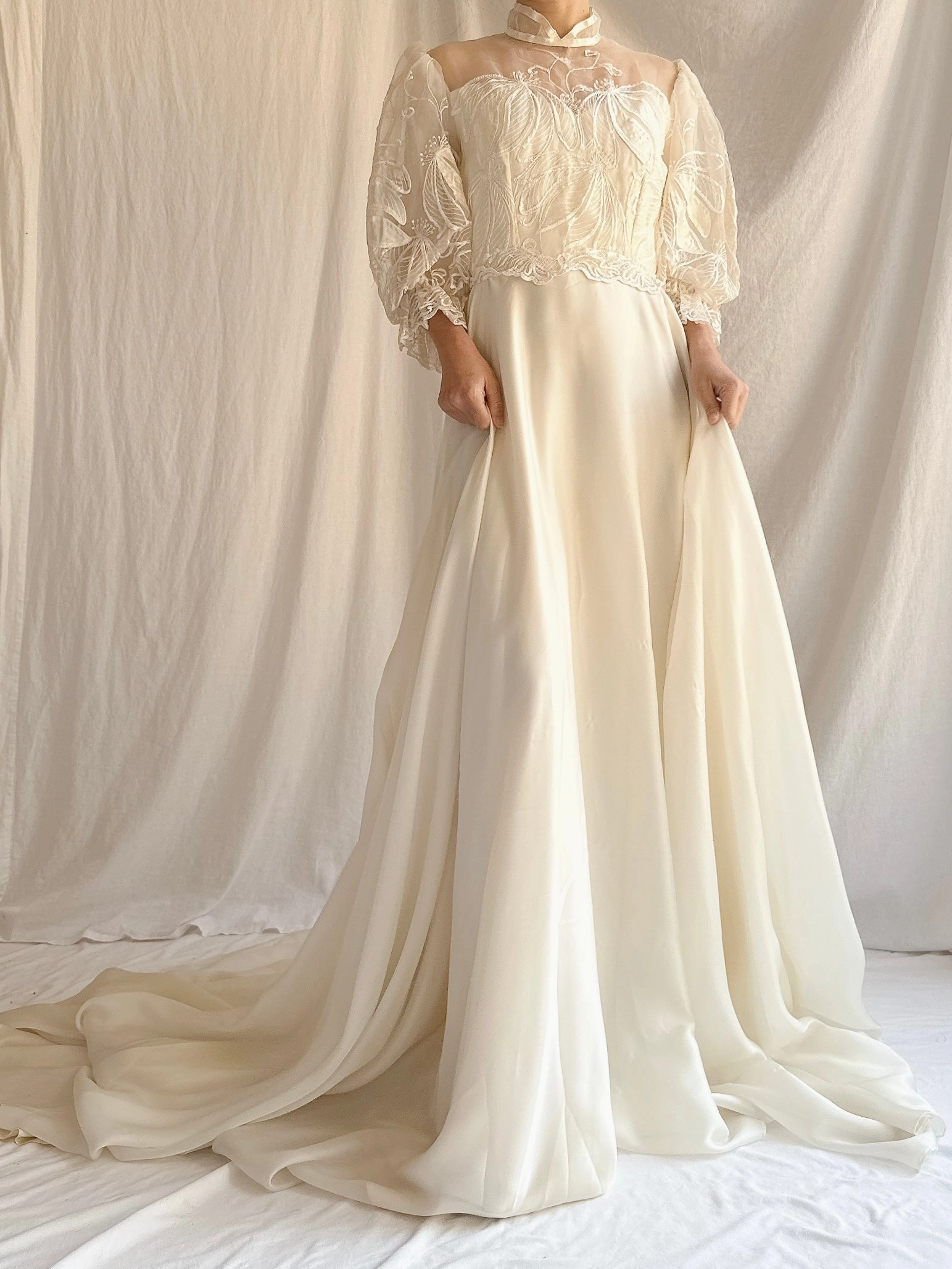 Vintage Puff Sleeve Gown - S