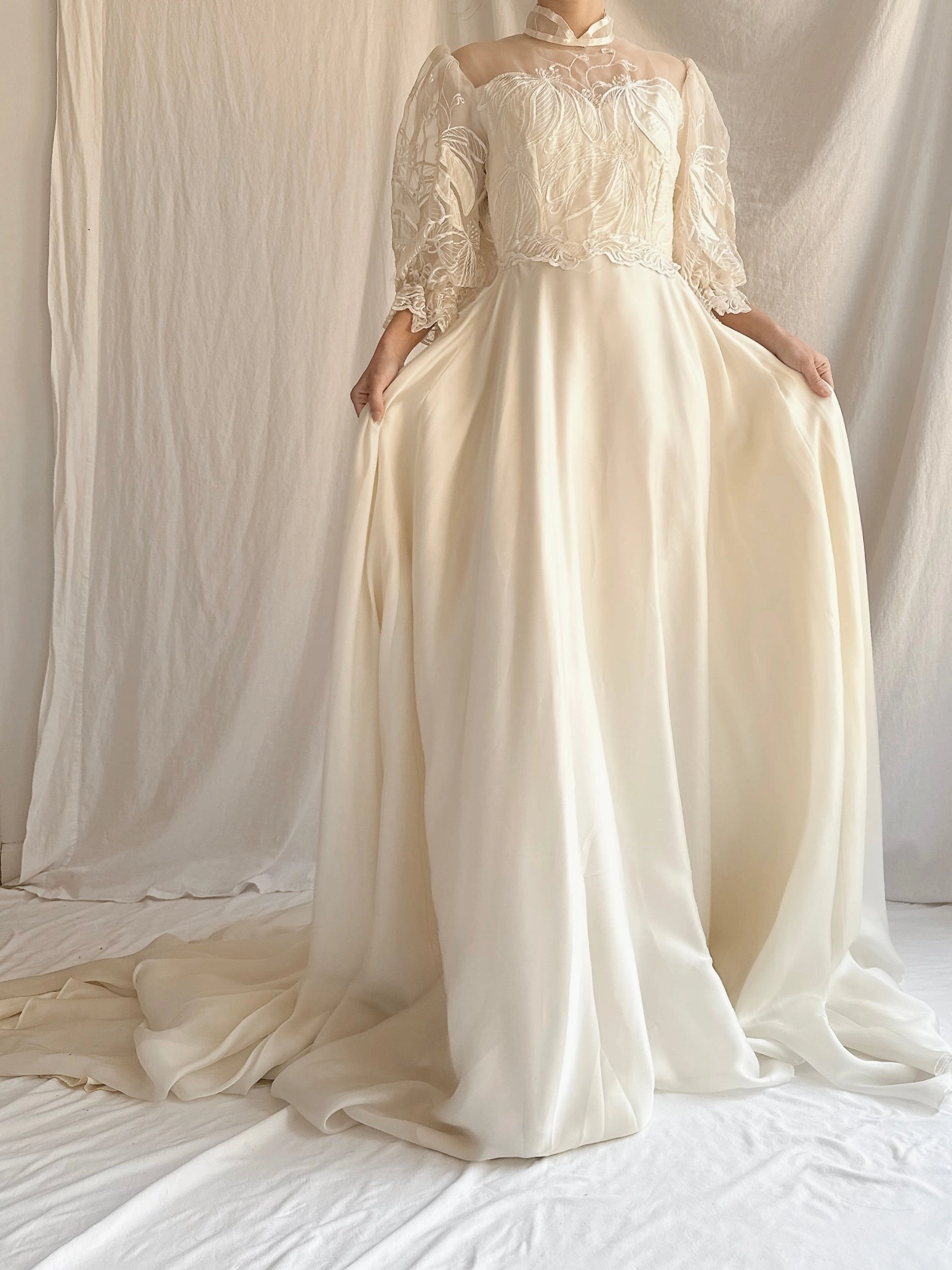 Vintage Puff Sleeve Gown - S