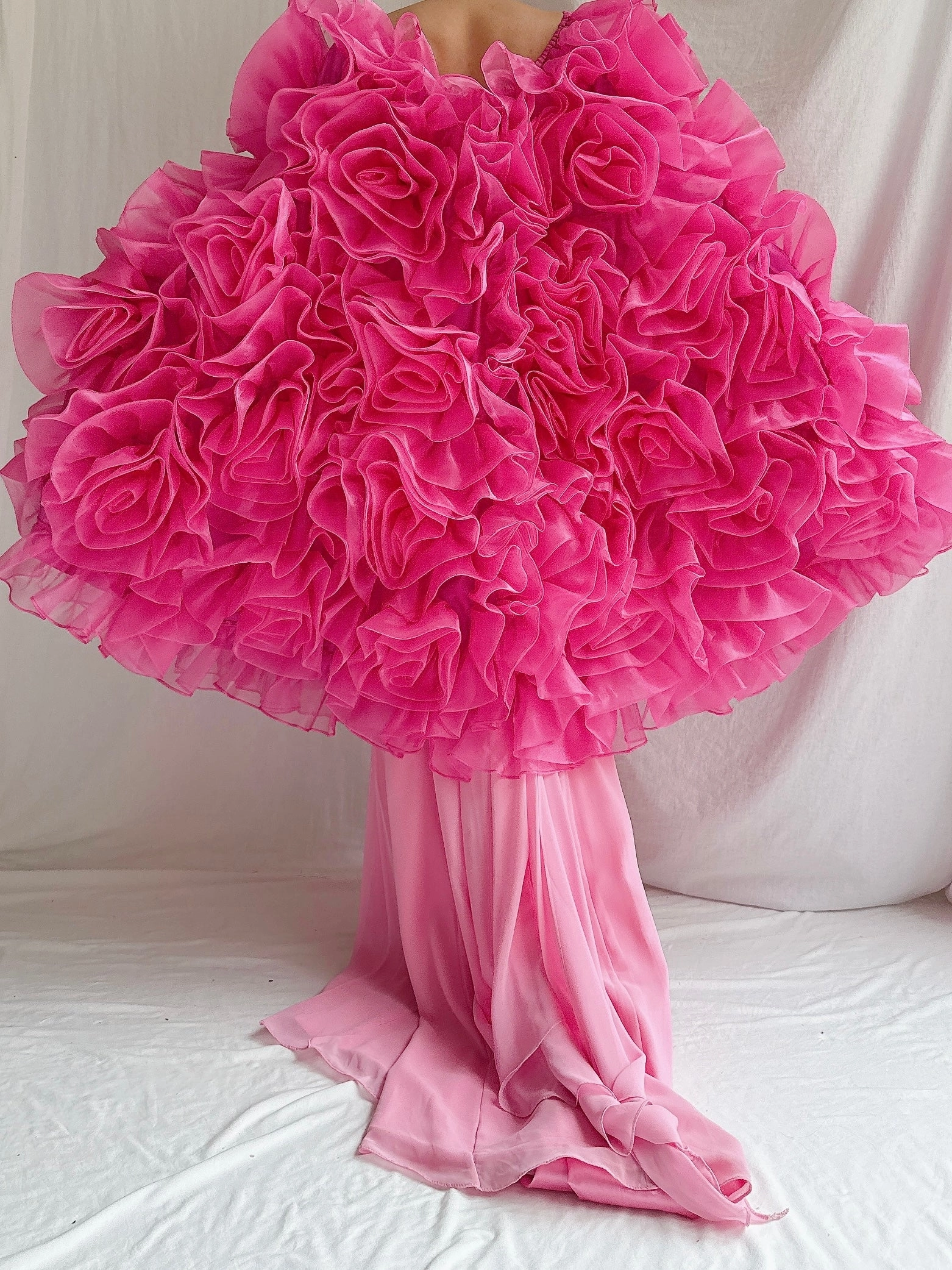 Vintage Rosette Organza Cape - OSFM