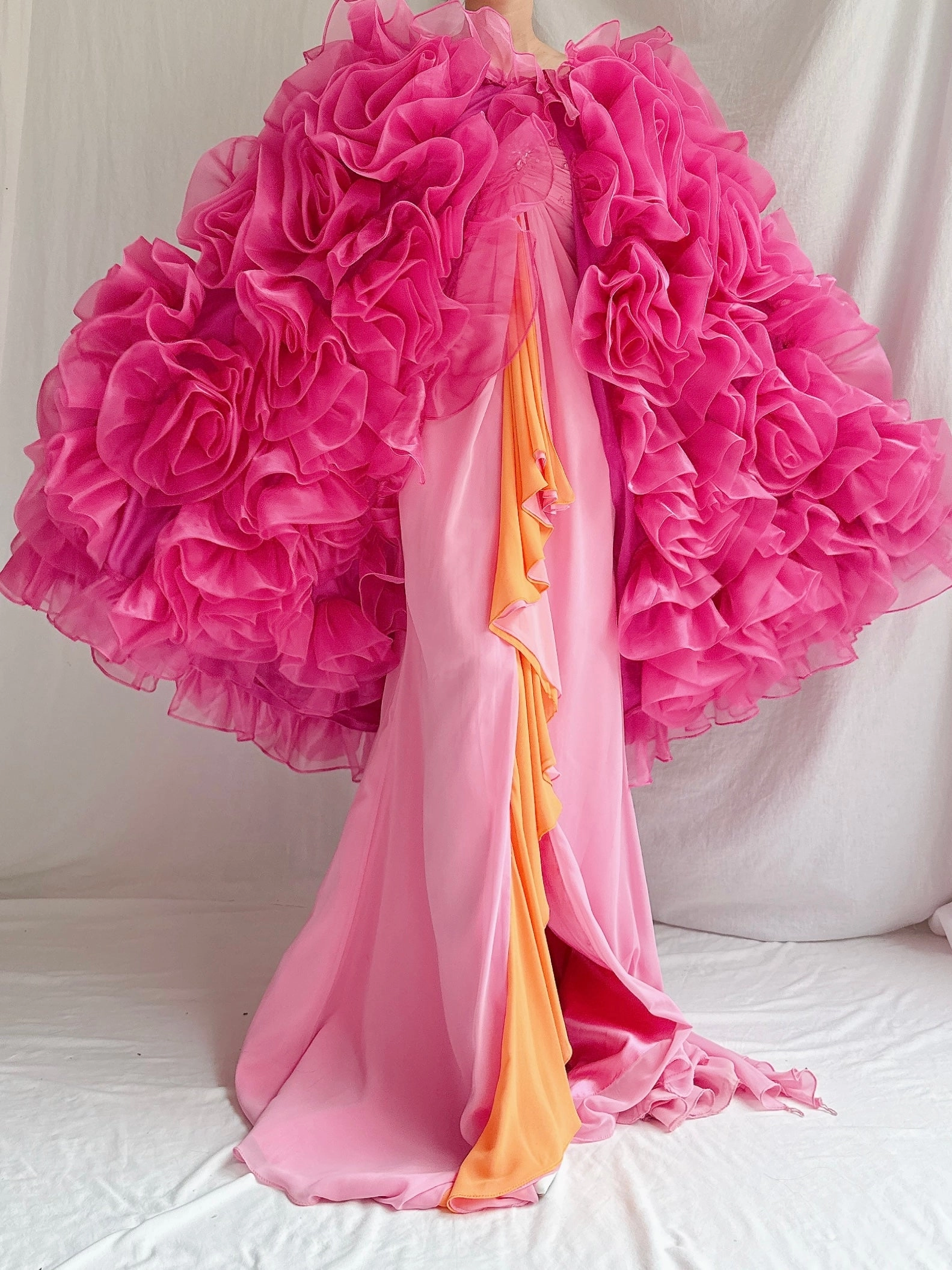 Vintage Rosette Organza Cape - OSFM