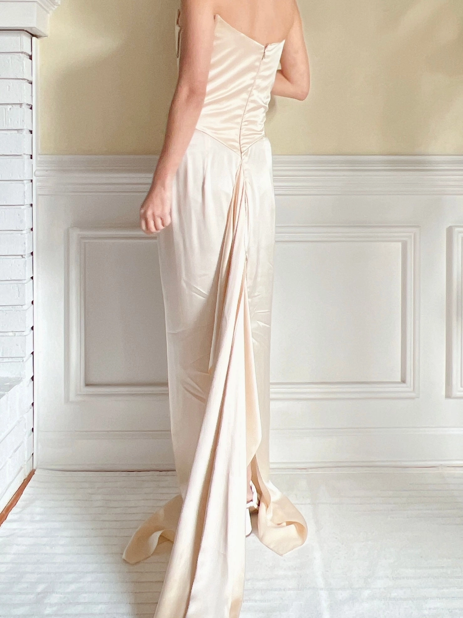 Vintage Silk Charmeuse Gown - M/L