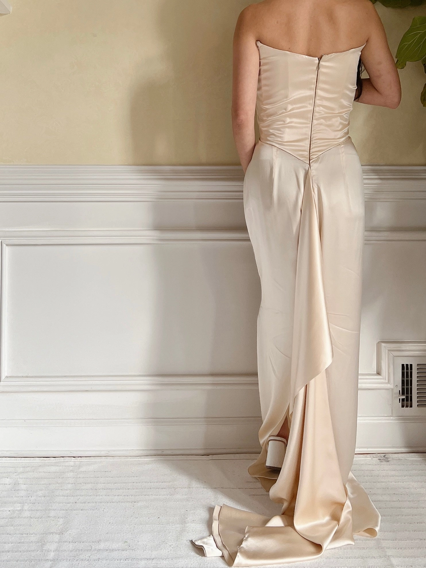Vintage Silk Charmeuse Gown - M/L
