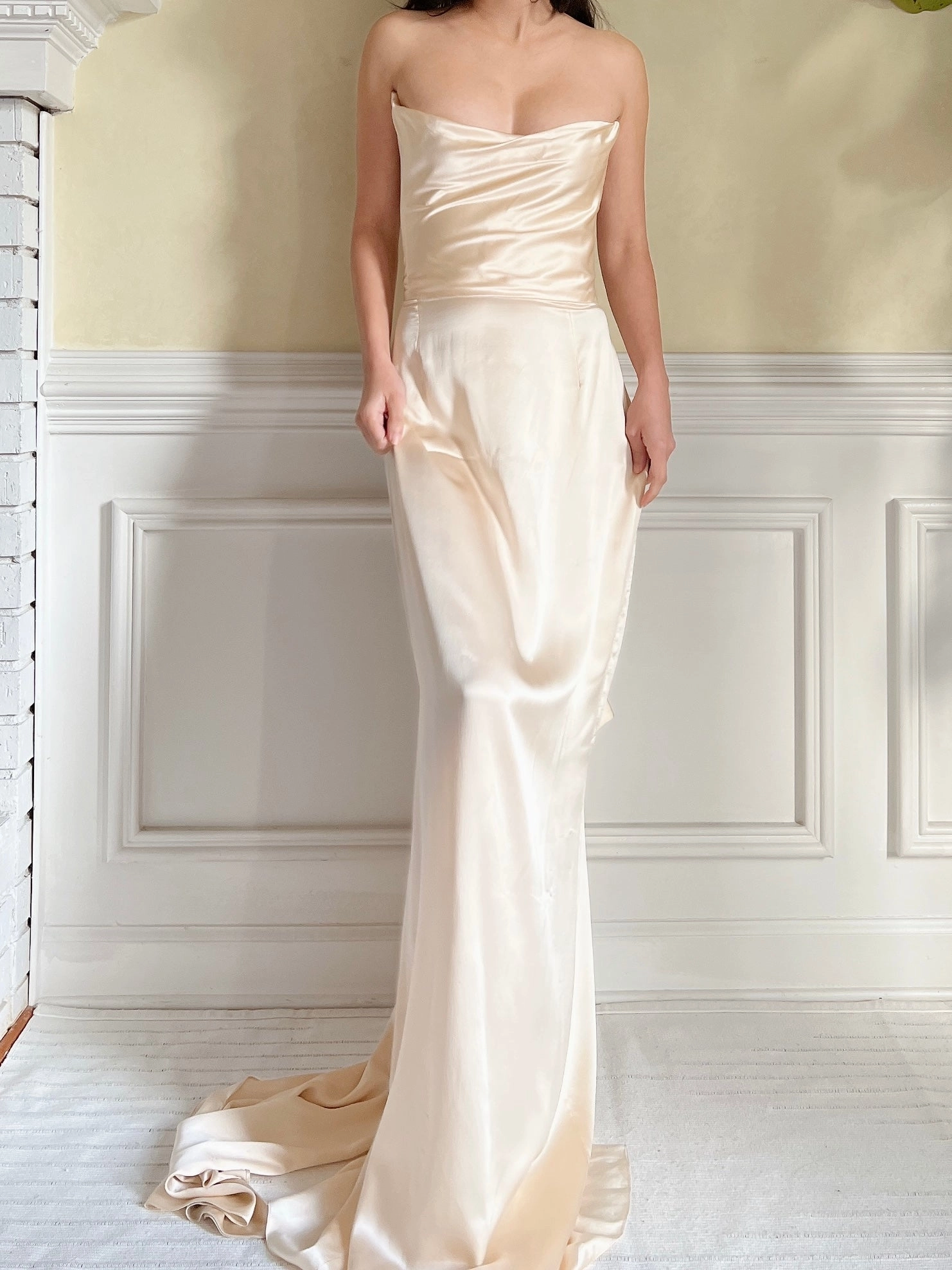Vintage Silk Charmeuse Gown - M/L
