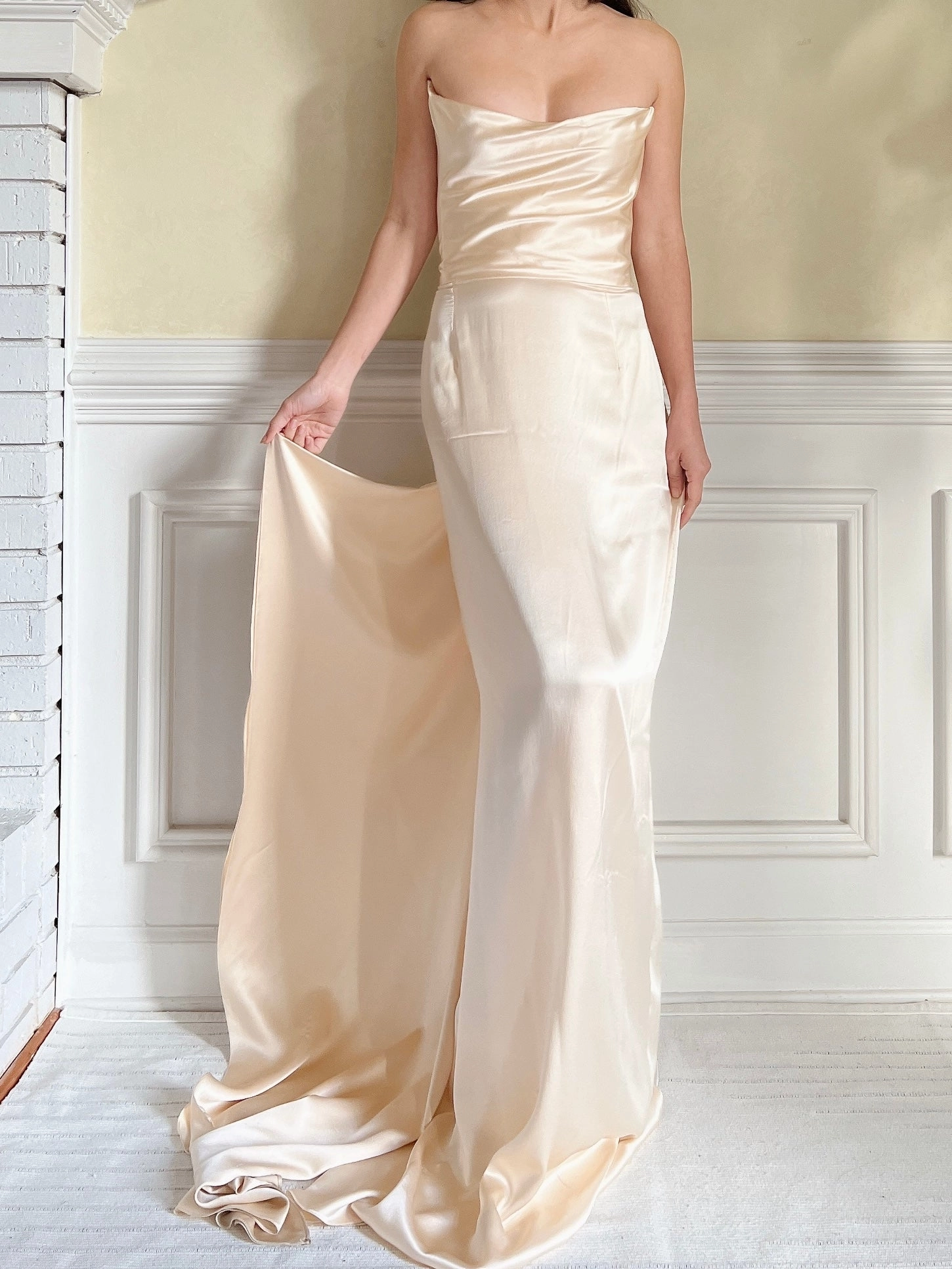 Vintage Silk Charmeuse Gown - M/L