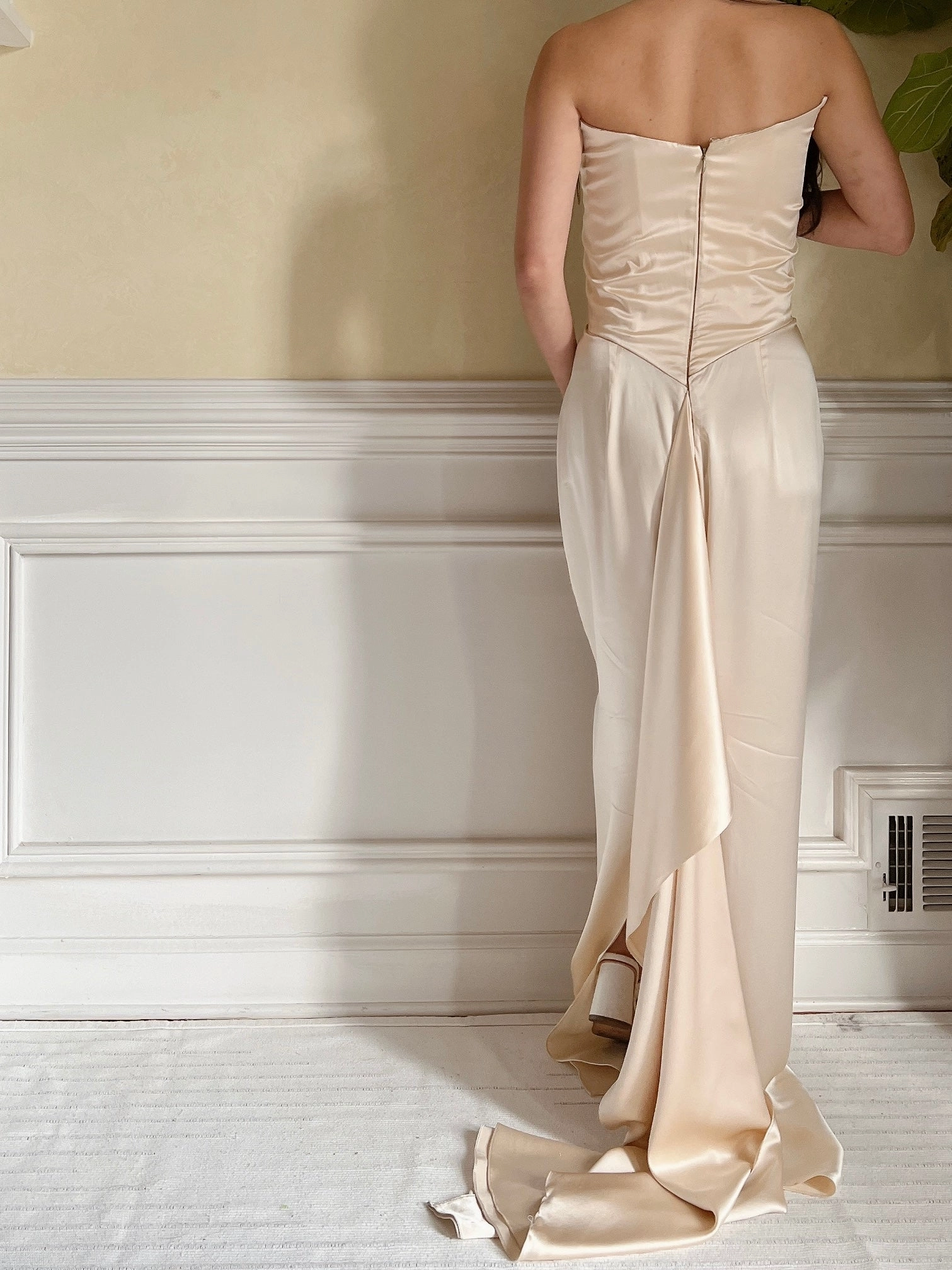 Vintage Silk Charmeuse Gown - M/L