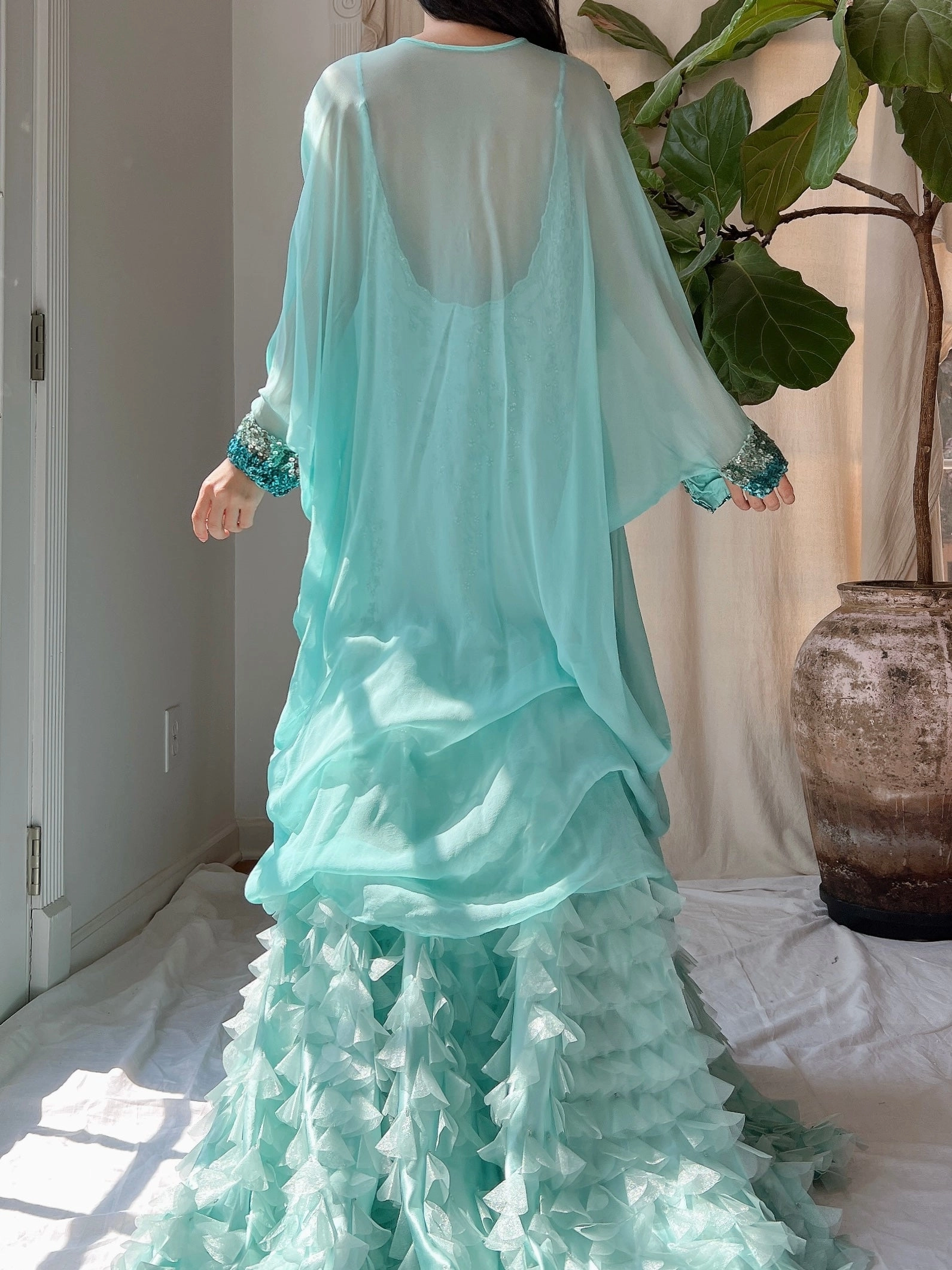 Vintage Silk Chiffon Kaftan - OSFM