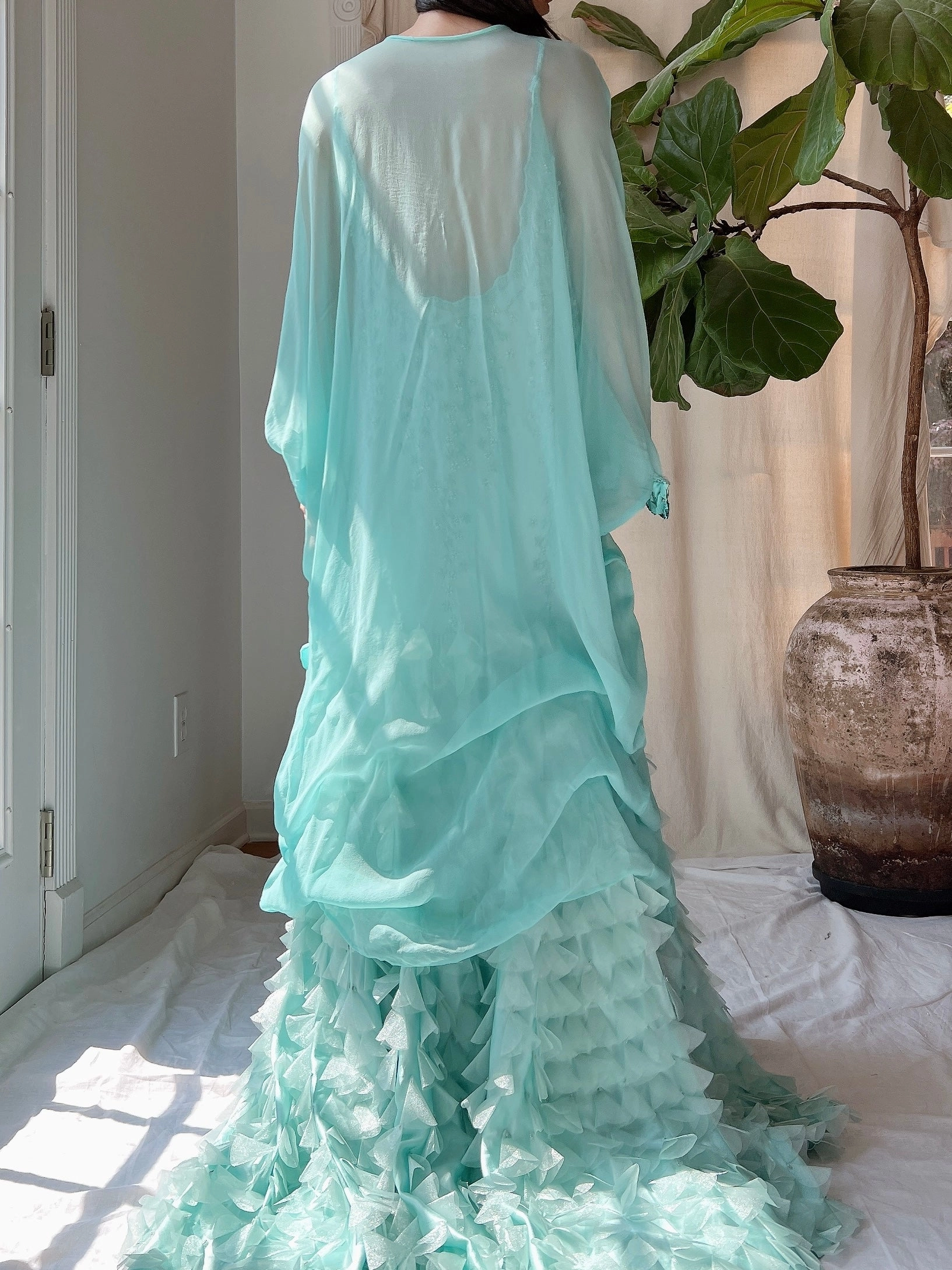 Vintage Silk Chiffon Kaftan - OSFM