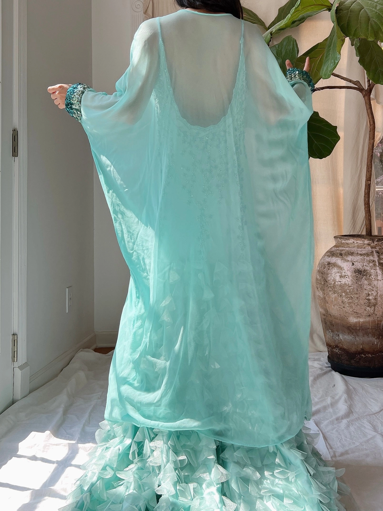 Vintage Silk Chiffon Kaftan - OSFM