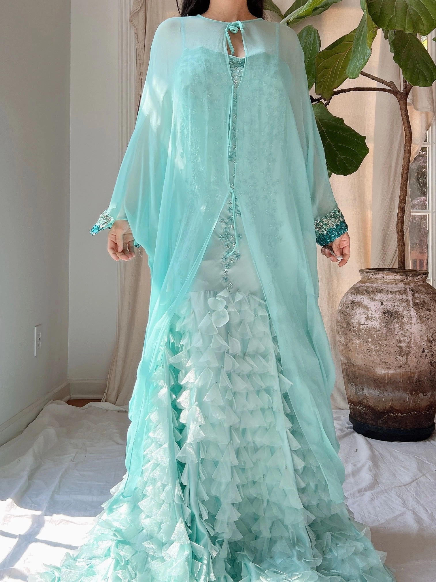 Vintage Silk Chiffon Kaftan - OSFM