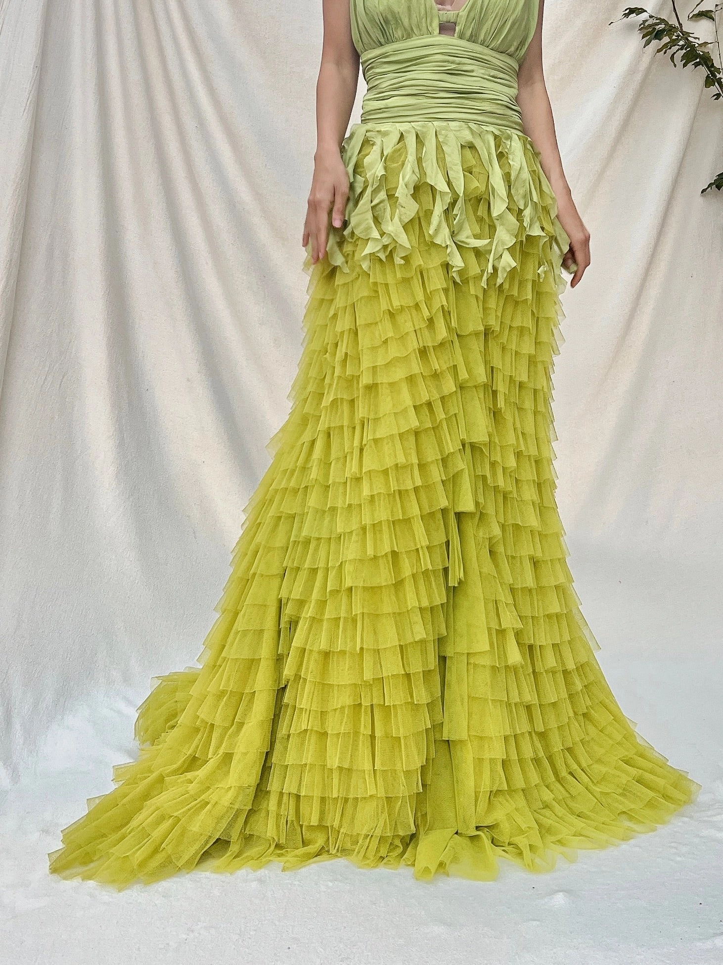 Vintage Silk Tulle Skirt - L