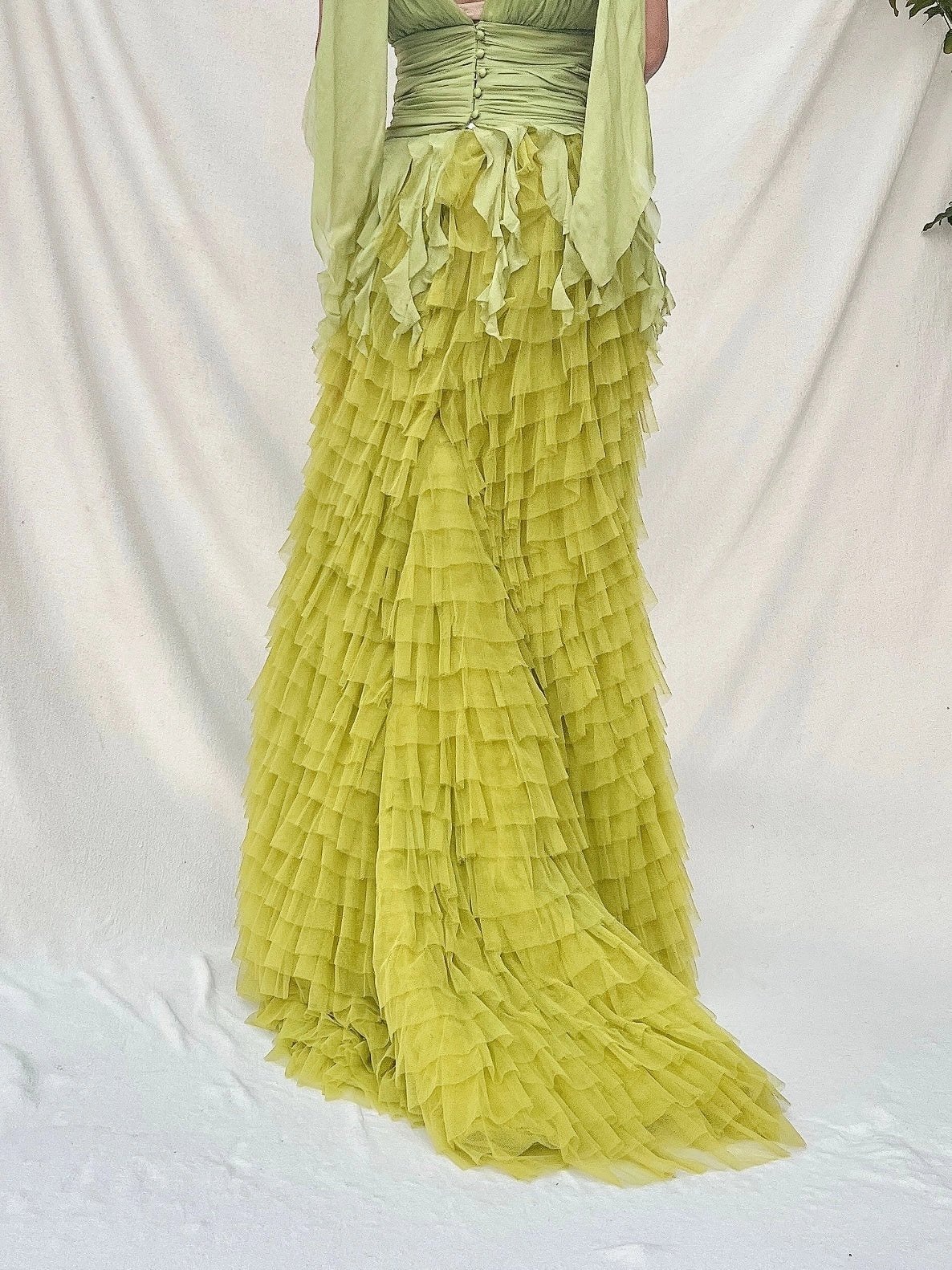 Vintage Silk Tulle Skirt - L