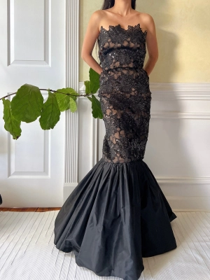 Vintage Strapless Gown - XS