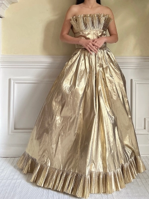 Vintage Victor Costa Gold Lurex Gown - XS/2