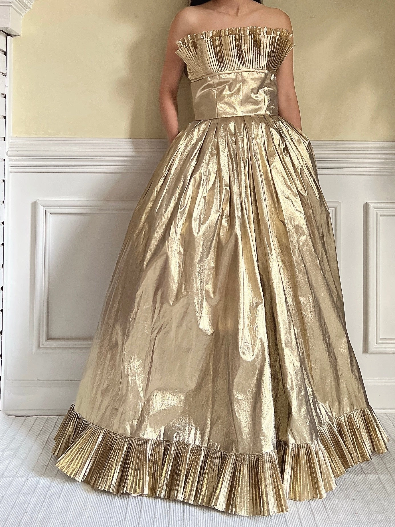 Vintage Victor Costa Gold Lurex Gown - XS/2