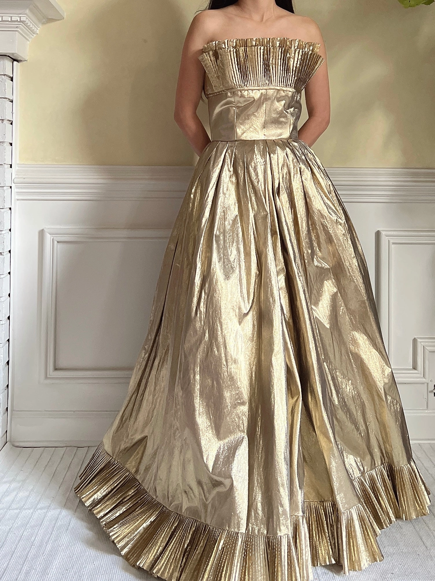 Vintage Victor Costa Gold Lurex Gown - XS/2