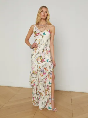 Viola Silk Cowl-Neck Gown
