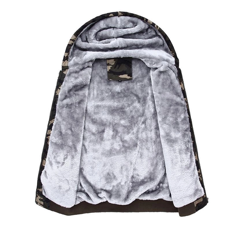 West Louis™ Winter Thick Fleece Camo Hoodie