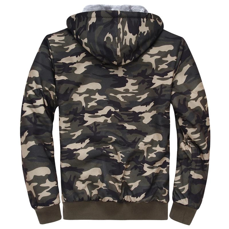 West Louis™ Winter Thick Fleece Camo Hoodie
