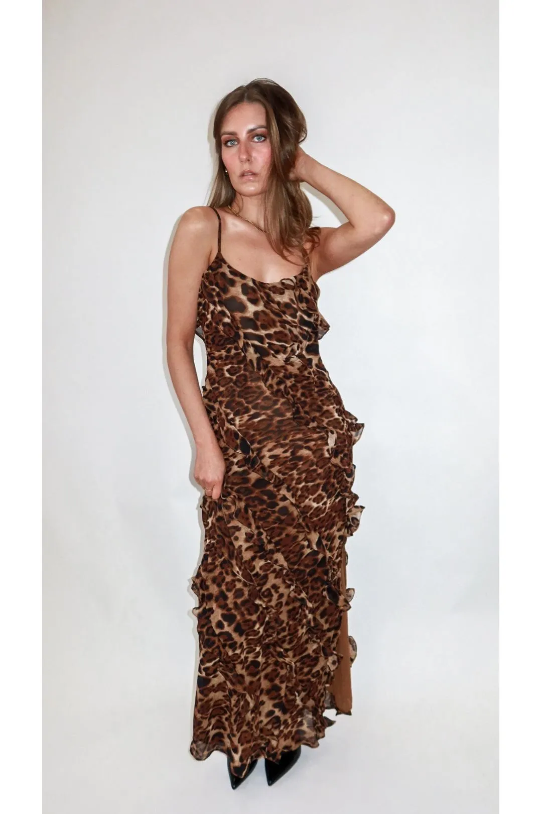 Wild Side Ruffle Maxi Dress