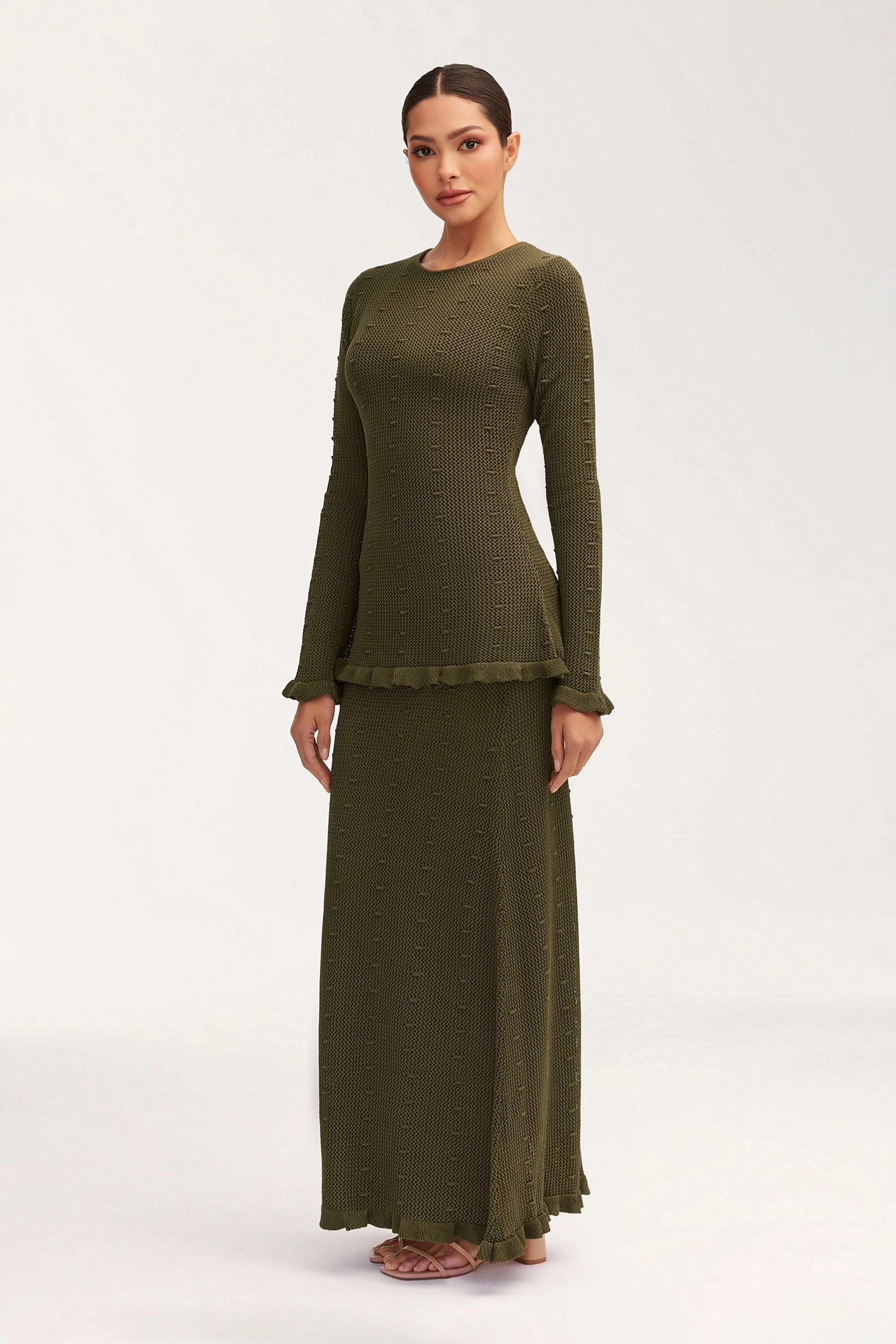 Yara Crochet Top - Dark Olive